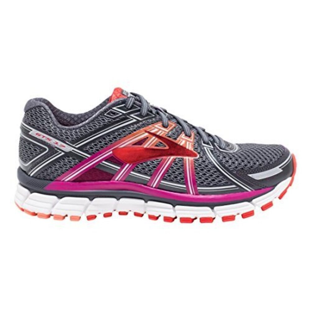 Brooks Women's Gray Pink Adrenaline GTS‎ 17 Mesh Athletic Running Shoes Size 7.5